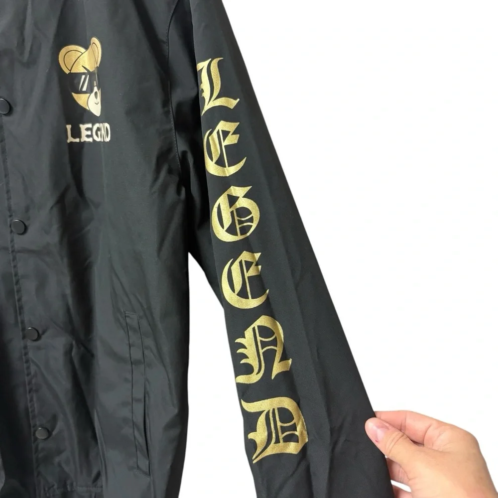 CR-24 Chrome Edge Bordo Cromato Black Gold Bomber Varsity Streetwear Jacket Med